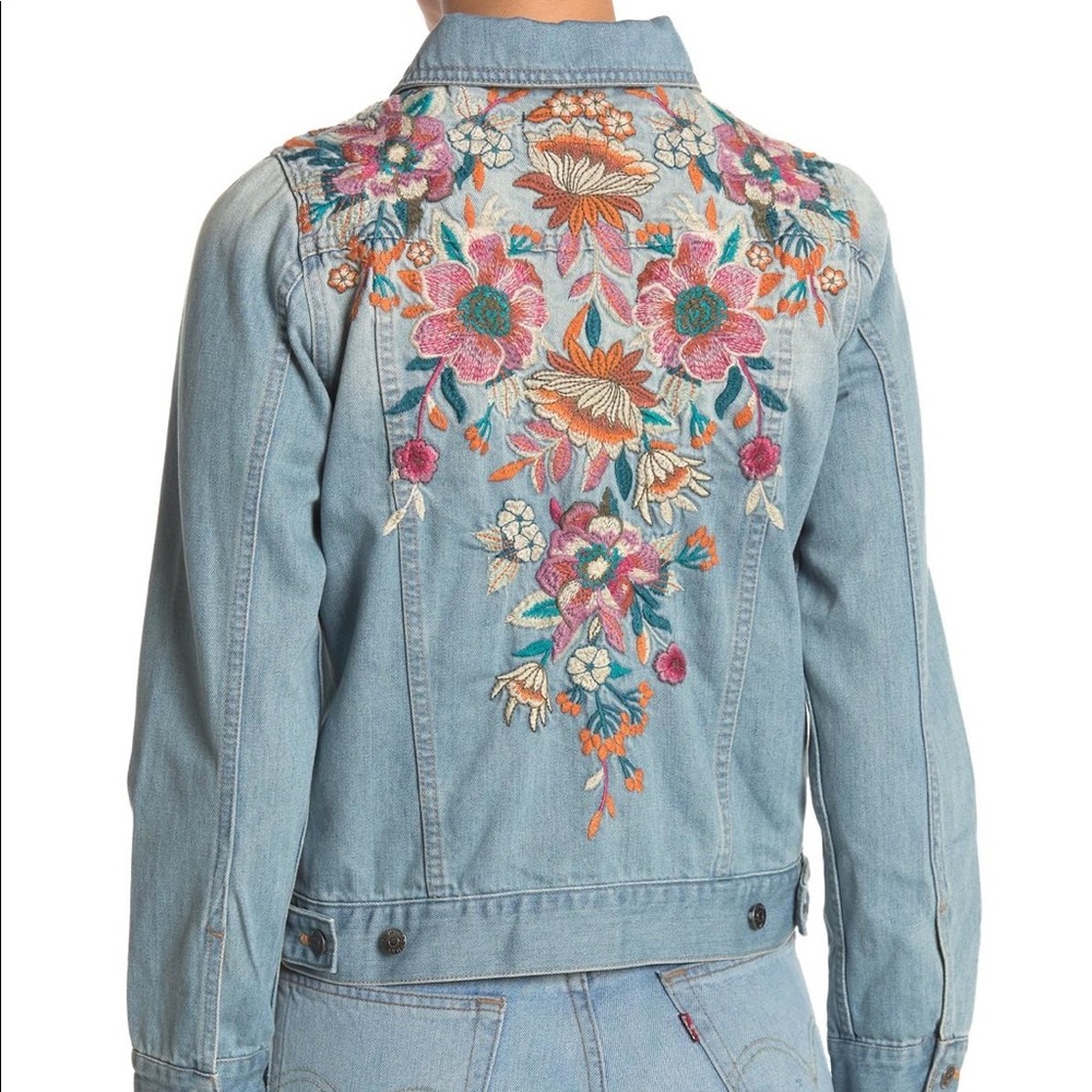 Johnny Was Nena Embroidered Denim Jacket